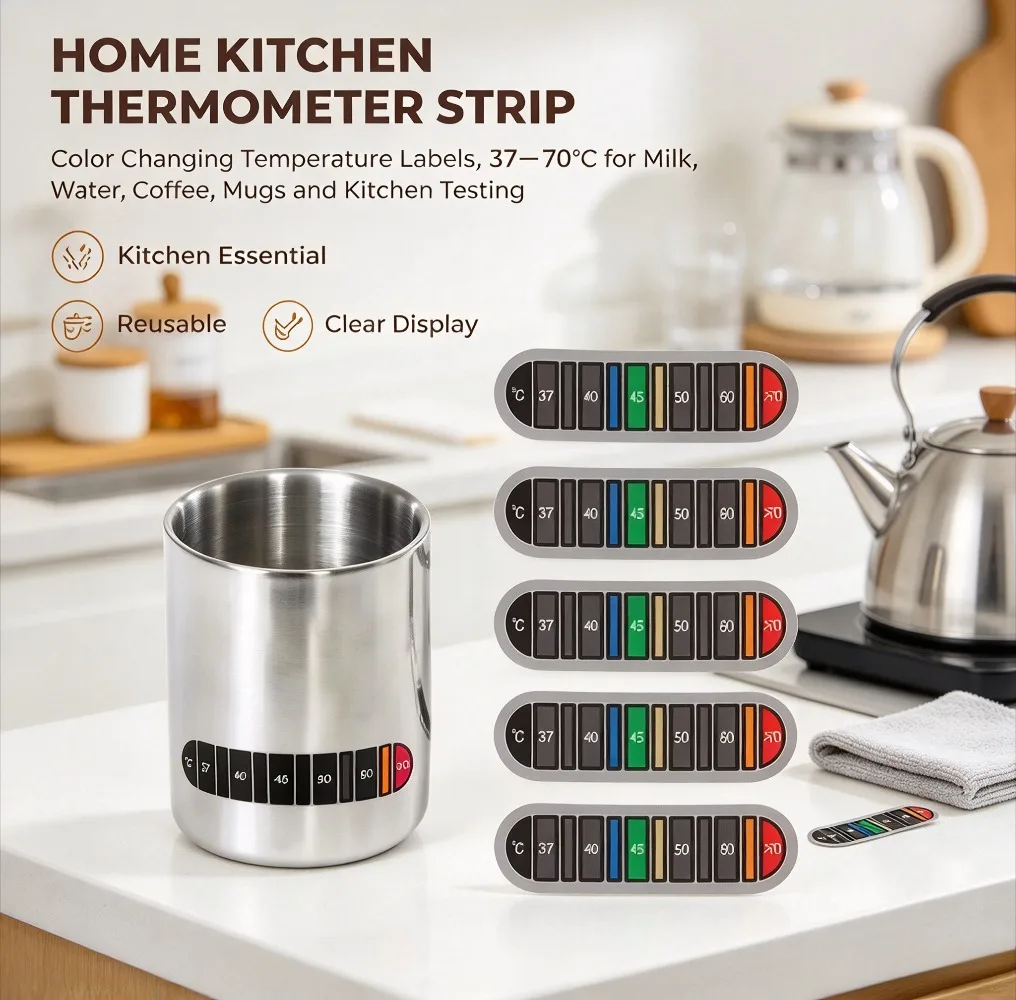 Color Changing Temperature Sticker Baby Bottle Thermometer 37 To 70 Celsius For Milk Cup Coffee Water Test Home Kitchen