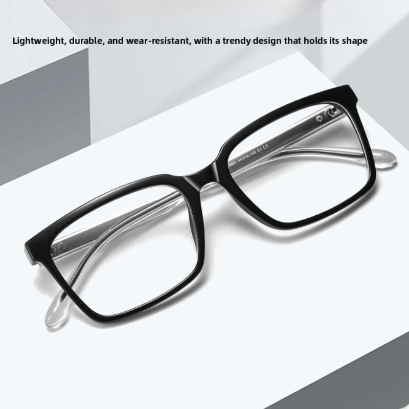 CLLOIO Minimalist Versatile Casual Style Prescription Glasses Anti Blue Light Myopia Glasses Square Progressive Reading Eyewear