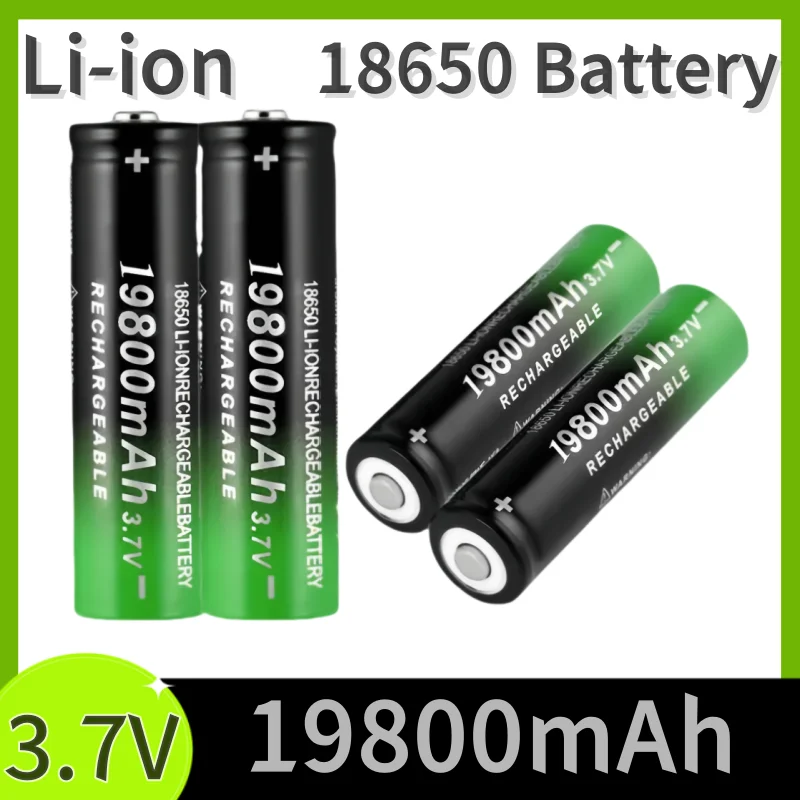 New 18650 Lithium Batteries Flashlight 18650 Rechargeable-Battery lpega 3.7V 19800Mah for Flashlight + USB charger