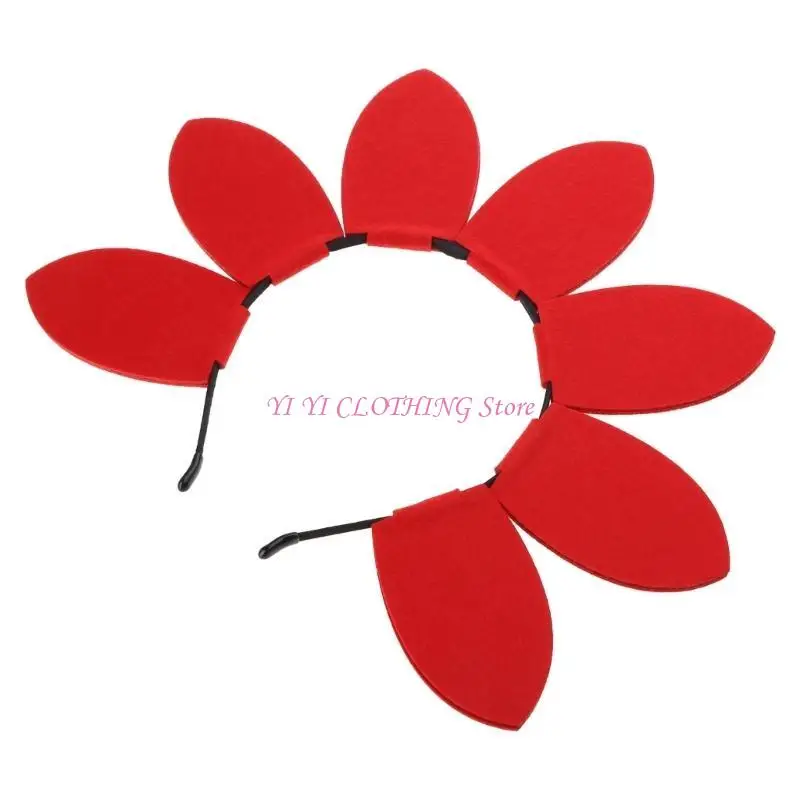 N5KF 誕生日パーティーヘアフープ夏ヘッドバンド花帽子花びら