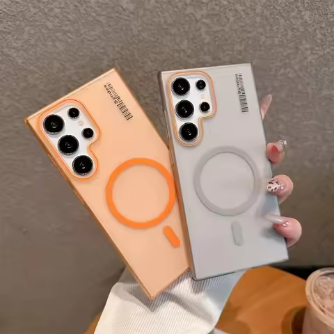 for Magsafe Matte Double Color Case for Samsung Galaxy S24 S25 Ultra S23 S22 S21 Plus Note 20 Magnetic Hard PC Ultra Slim Cover