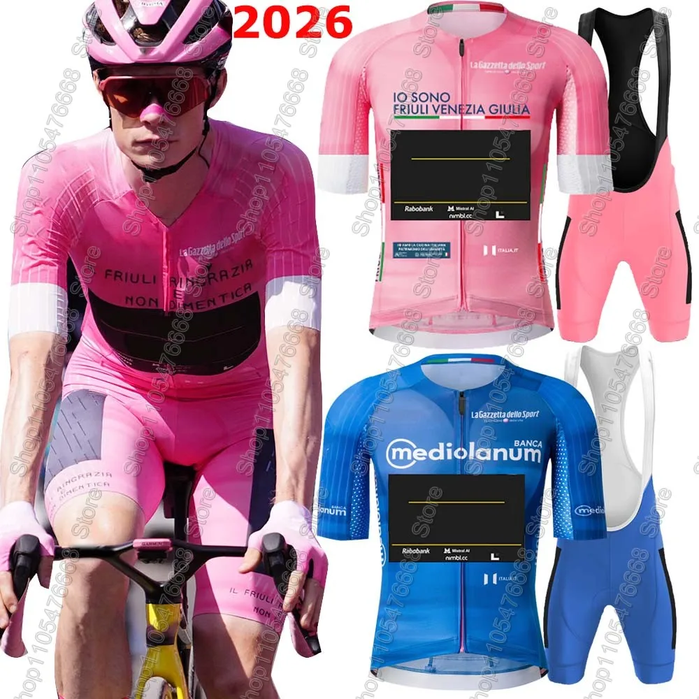 Conjunto de Jersey de Ciclismo Rosa 2026 Tour de Italia, Ropa de Ciclismo Jonas Vingegaard, Camiseta de Ciclismo de Carretera para Hombre, Traje con Culotte de Ciclismo MTB