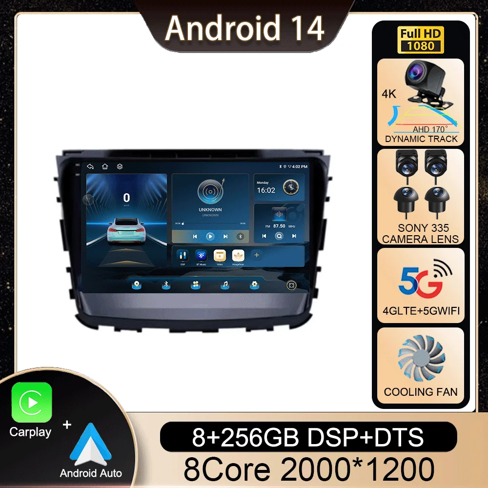 

Android 14 Car Radio Auto WIFI 4G LET Video Player For SsangYong Rexton 2019 - 2022 Multimedia GPS Stereo Carplay 360 Camera DSP