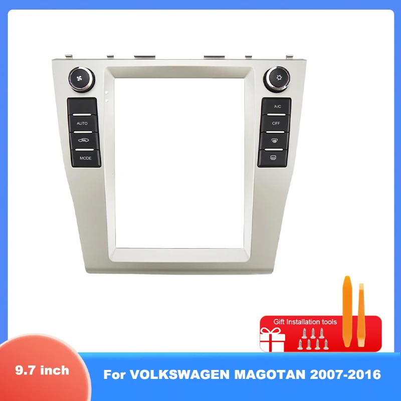 For Volkswagen Magotan 2007-2016 9.7 Inch Car Radio Fascia Frame With Wiring Harness Canbus For Android Head Unit