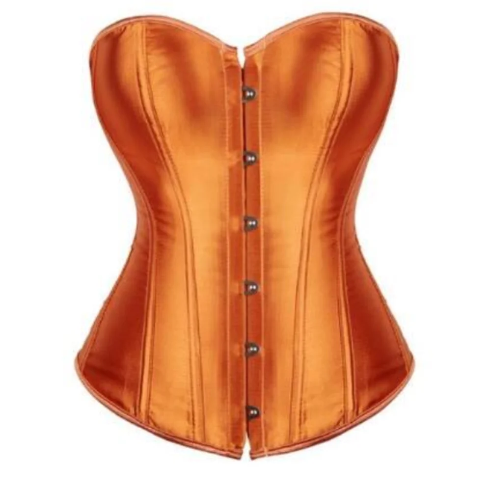 

Women Overbust Corset Sexy Simple Elegant Satin Lingerie Slimming Lace-up Bustier Top Plus Size Body Shaper Corselet