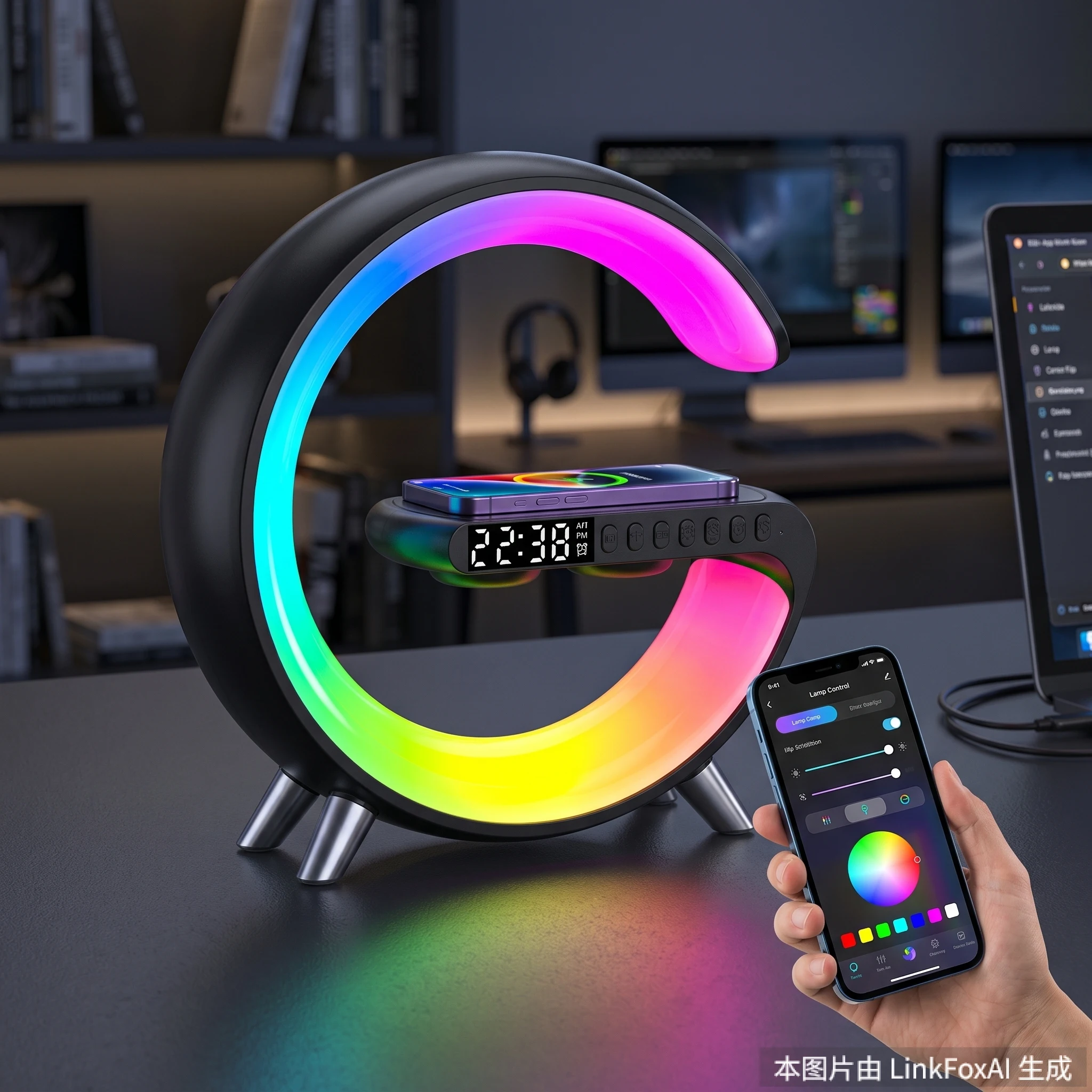 pack-de-2-haut-parleurs-a-lumiere-ambiante-rgb-controles-par-application-support-de-charge-sans-fil-15w-station-de-charge-rapide-pour-iphone-16-15-et-telephones-samsung