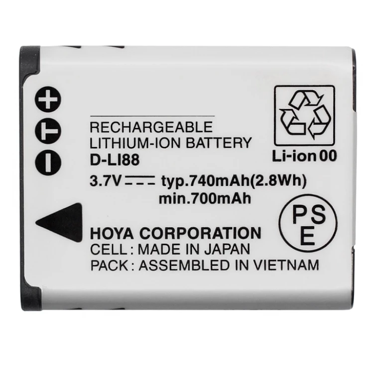 Bateria 3.7V 700mAh D-Li88 DB-L80 do Pentax Optio P70 P80 P90 H90 W90 WS80