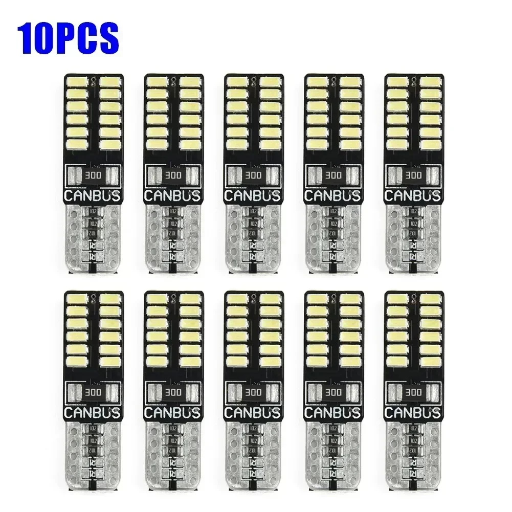 10pcs Car License Plate Lights 194 3014 24SMD Lamps 6500K Canbus Error Free W5W Reading Light Durabe High Quality