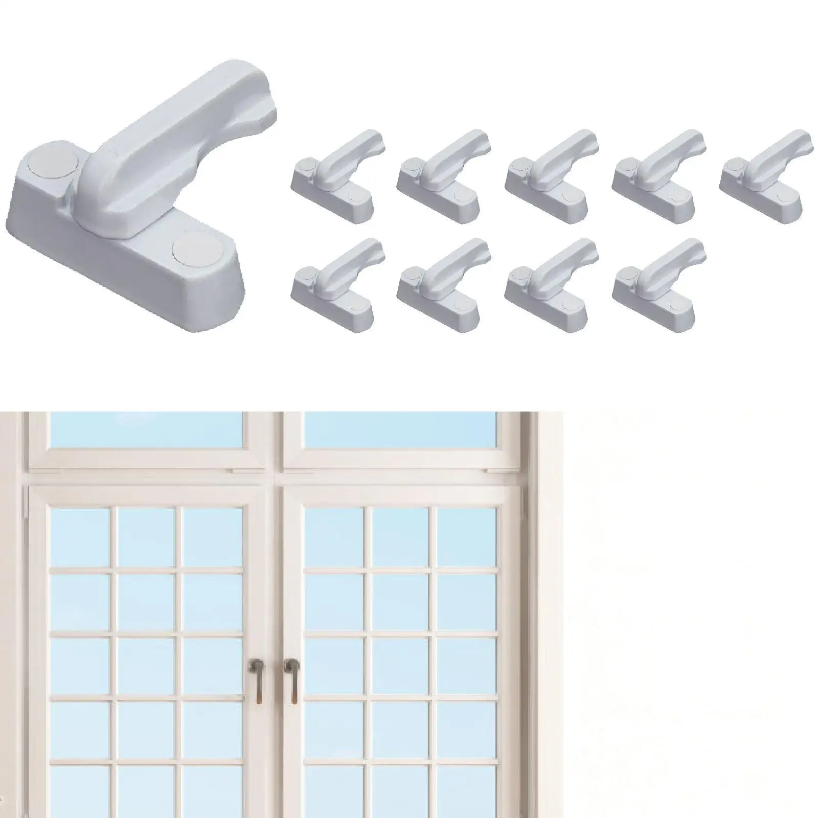 

12x Sash Jammers Child Safe Locks Window Sash Locks 180 Degree Rotation for Kids