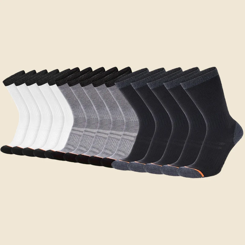 15 زوجًا من الجوارب الرجالية ذات اللون الصلب متوسطة الرقبة قابلة للتنفس، ماصة للرطوبة، ومناسبة للارتداء اليومي والنقل #3