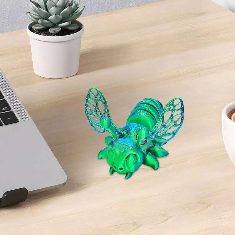 3D Printed Bee Toy Movable Fidget Sensory Bee Toy Articulated Collectible Figurine For Stress Relief Unique Articulated Animal