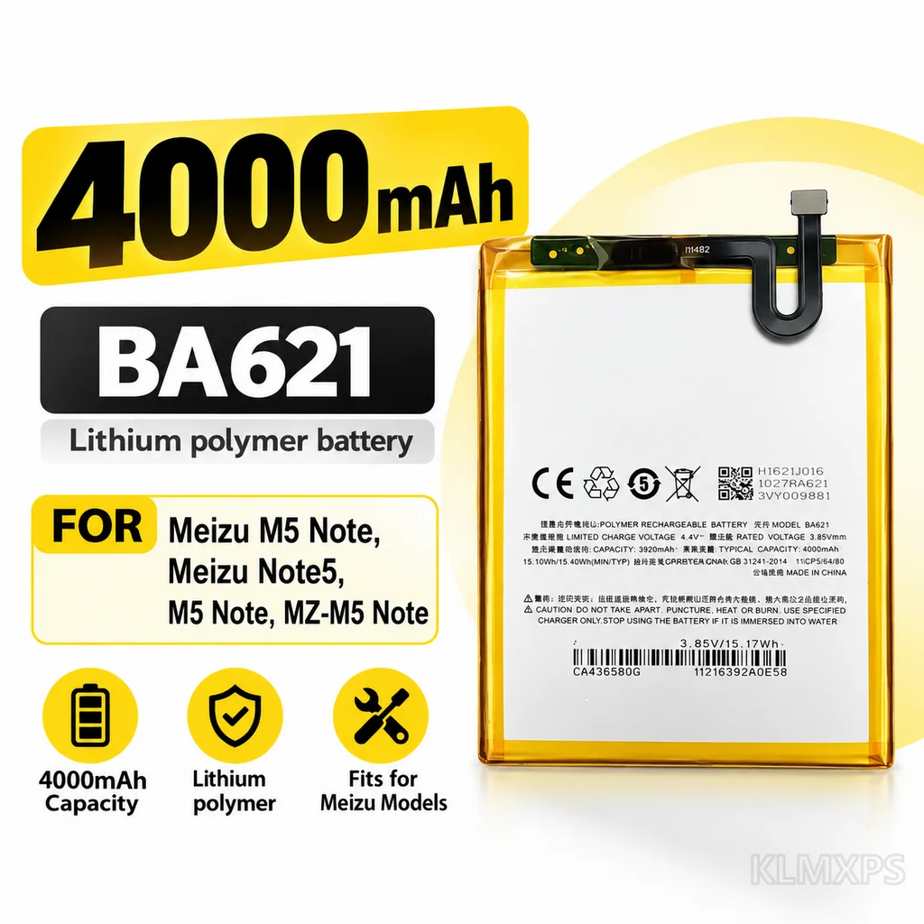 BA621 3.85V 4000mAh Lithium Battery Replacement for Meizu Note5 M5 Note 5 M621H
