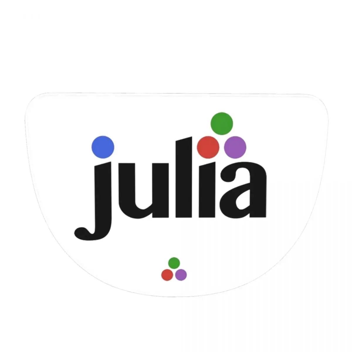 Julia Hex Logo Soft Flannel Half Round Doormat Non Slip Bathroom Mat Absorbent Floor Carpet for Living Room