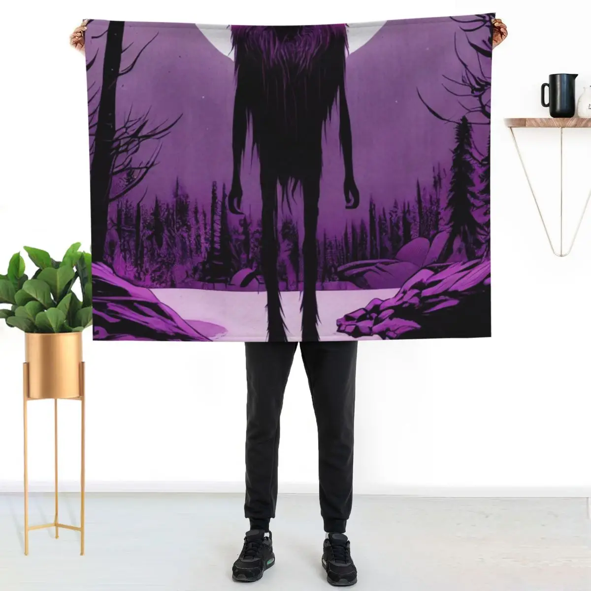 

Wendigo In the Woods Throw Blanket Warm Accent Blanket for Living Room Decoration