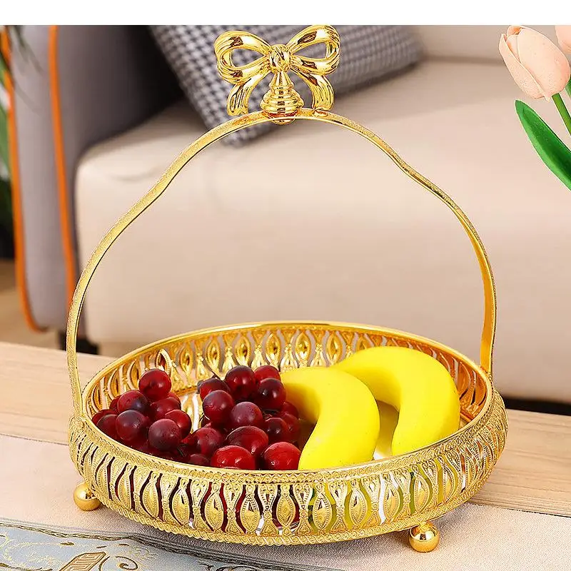 Metal Storage Tray Living Room Creative Mirror Surface Snack Tray Candy Tray Fruit Trays Household Miscellaneous Storage Trays