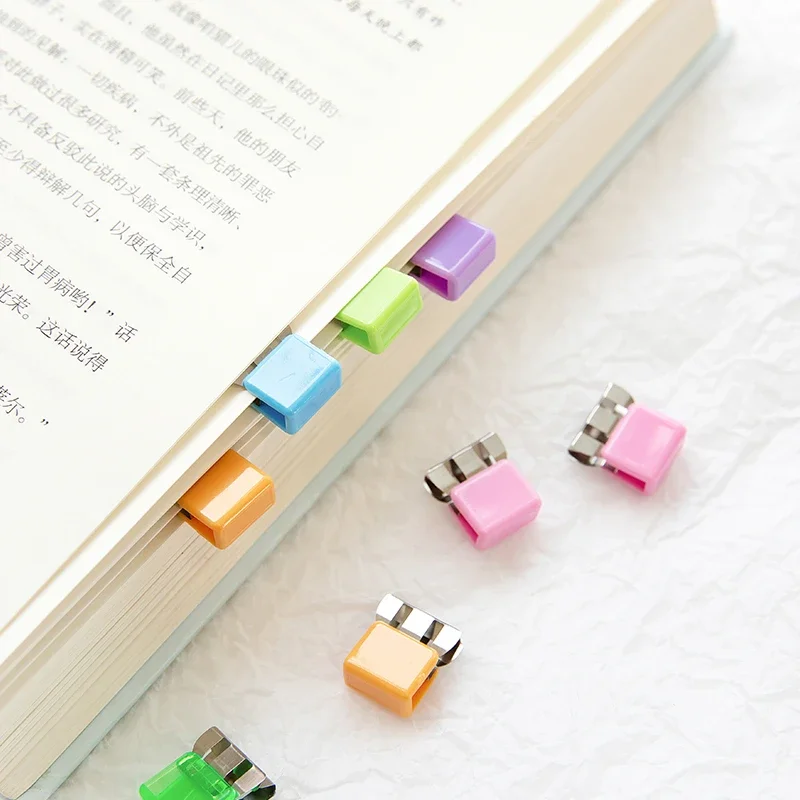 20pcs Mini Paper Clips Set Candy Color Transparent Metal Bookmark for File Index Page Holder Clamp Memo Office School F709