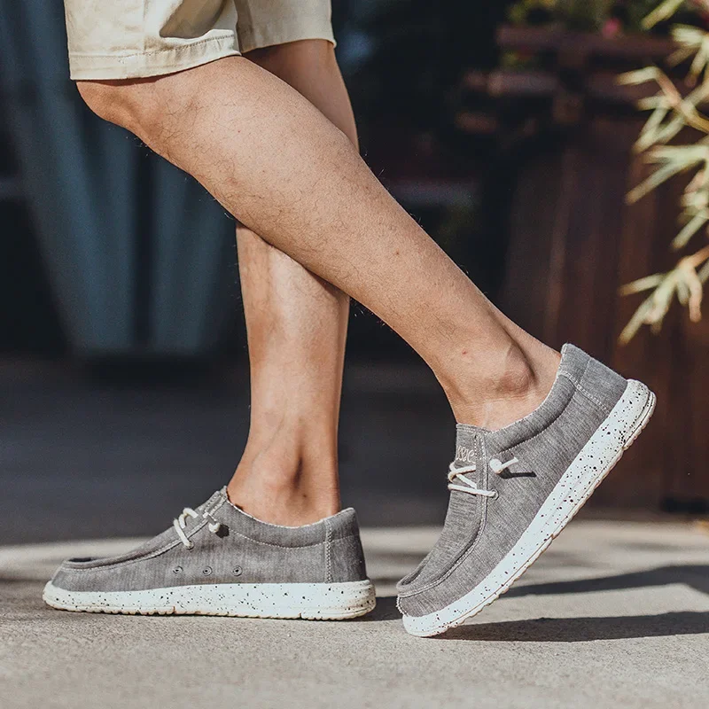 2023 Summer Men Canvas Shoes Espadrilles Breathable Casual Shoes Men Loafers Comfortable Ultralight Lazy Boat Shoes Big Size 48