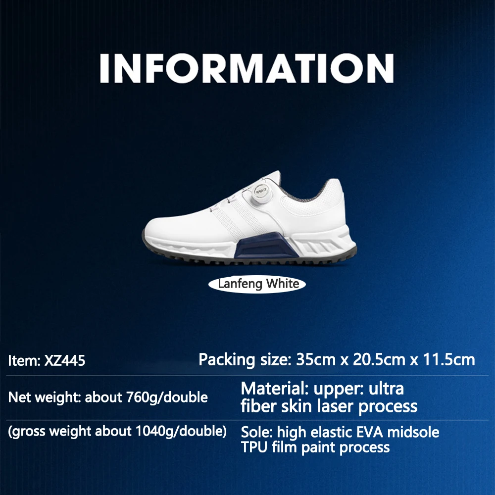 PGM XZ445 Golfschuhe Herren, gepolsterte, stoßdämpfende Sportschuhe, wasserdichte Golfschuhe mit Schnürsystem. – Detail 3
