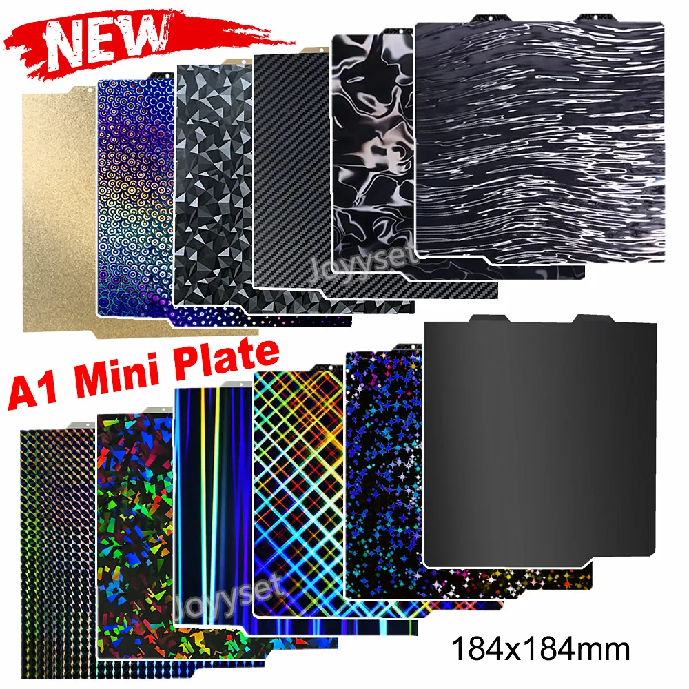 

A1 Мини-пластина для лаборатории Bambu PEI лист PEO PET 184x184 мм двухсторонний пружинный стальной лист для Bambulabs Bambu Lab A1 Mini