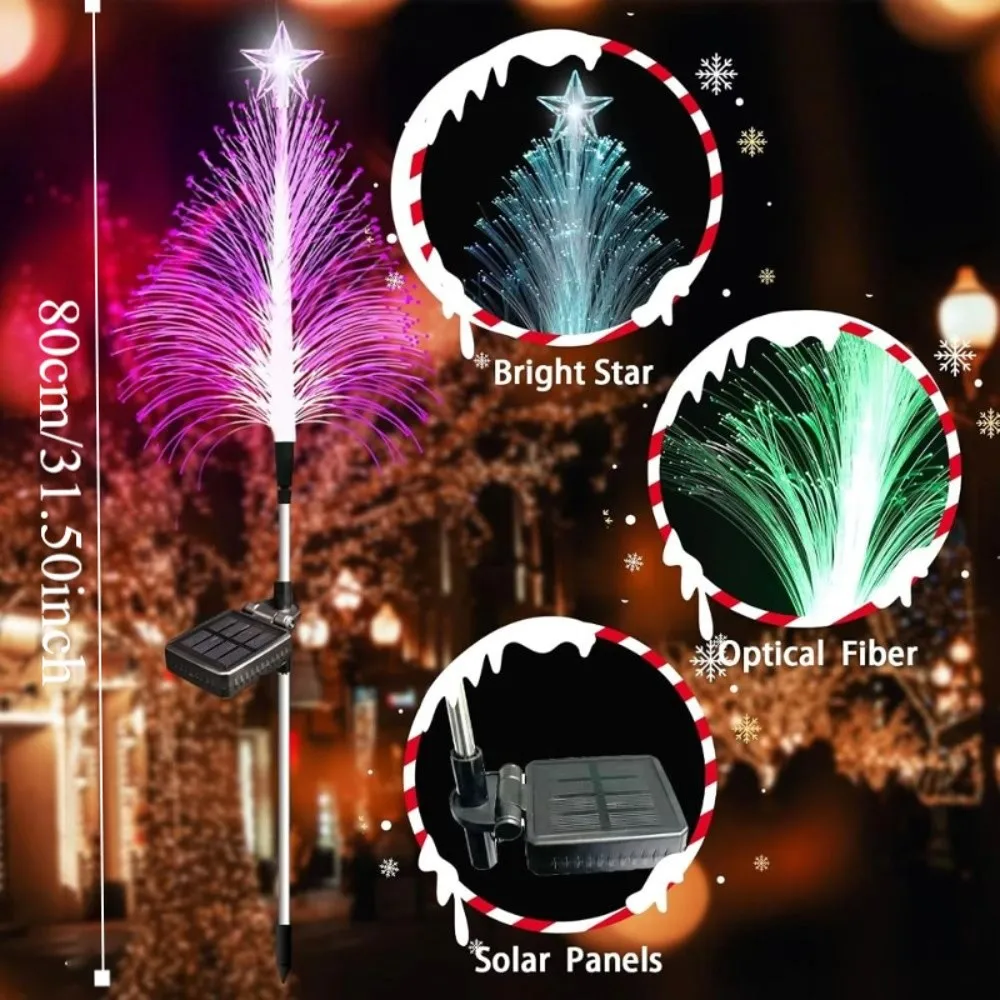 تغيير لون أضواء قنديل البحر الشمسية مقاوم للماء 7 ألوان الألياف البصرية مصابيح القصب 5-Layer أضواء تعمل بالطاقة الشمسية تعمل بالطاقة الشمسية