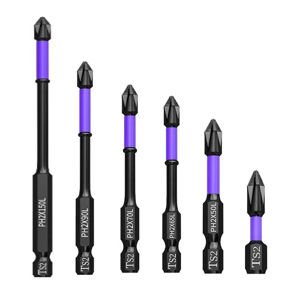 

1pc Non-Slip PH2 Magnetic Batch Head Cross Screwdriver High Hardness Drill Bit Anti Non-slip WaterProof Bits Hand Tools 25-150mm