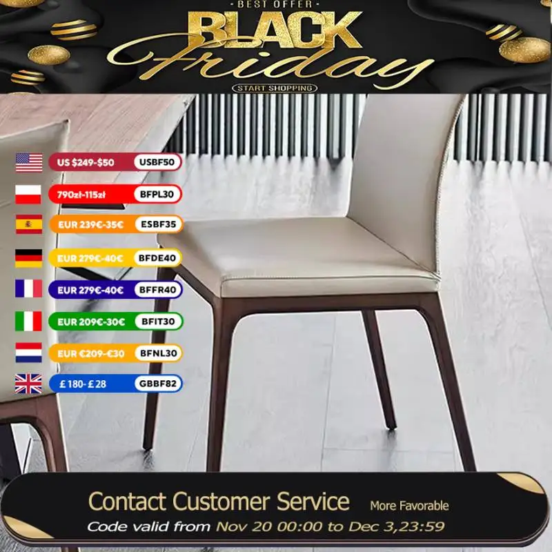 

Brown Designer Dining Chairs Luxury Backrest Wood Living Room Dining Chairs Office Nordic Sillas Para Comedor Furniture Home