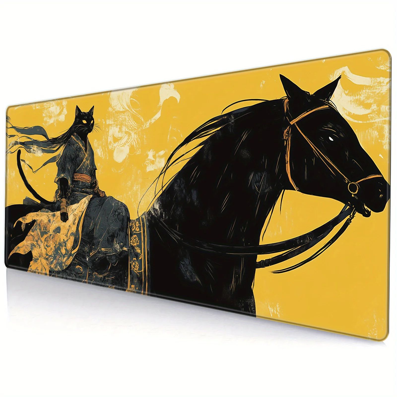 

Большой игровой коврик для мыши Cat Warrior, настольный коврик, игровой коврик, противоскользящий, прочные офисные аксессуары, коврик для клавиатуры и мыши, удлиненный коврик