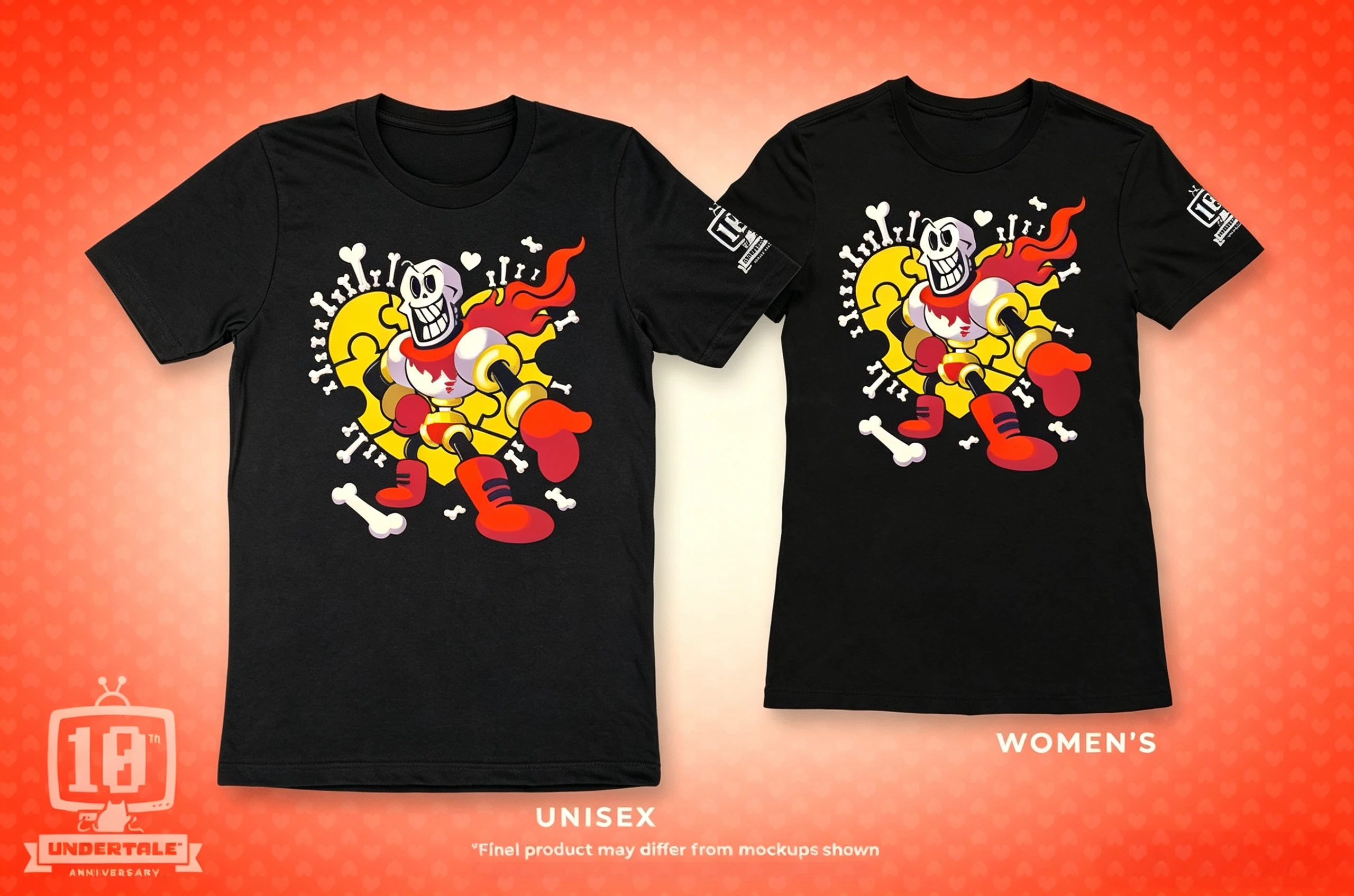 Unisex Undertale Papyrus T‑Shirt 10th Anniversary Game Character Print Short Sleeve Tee Casual Streetwear Fans Gift Tops
