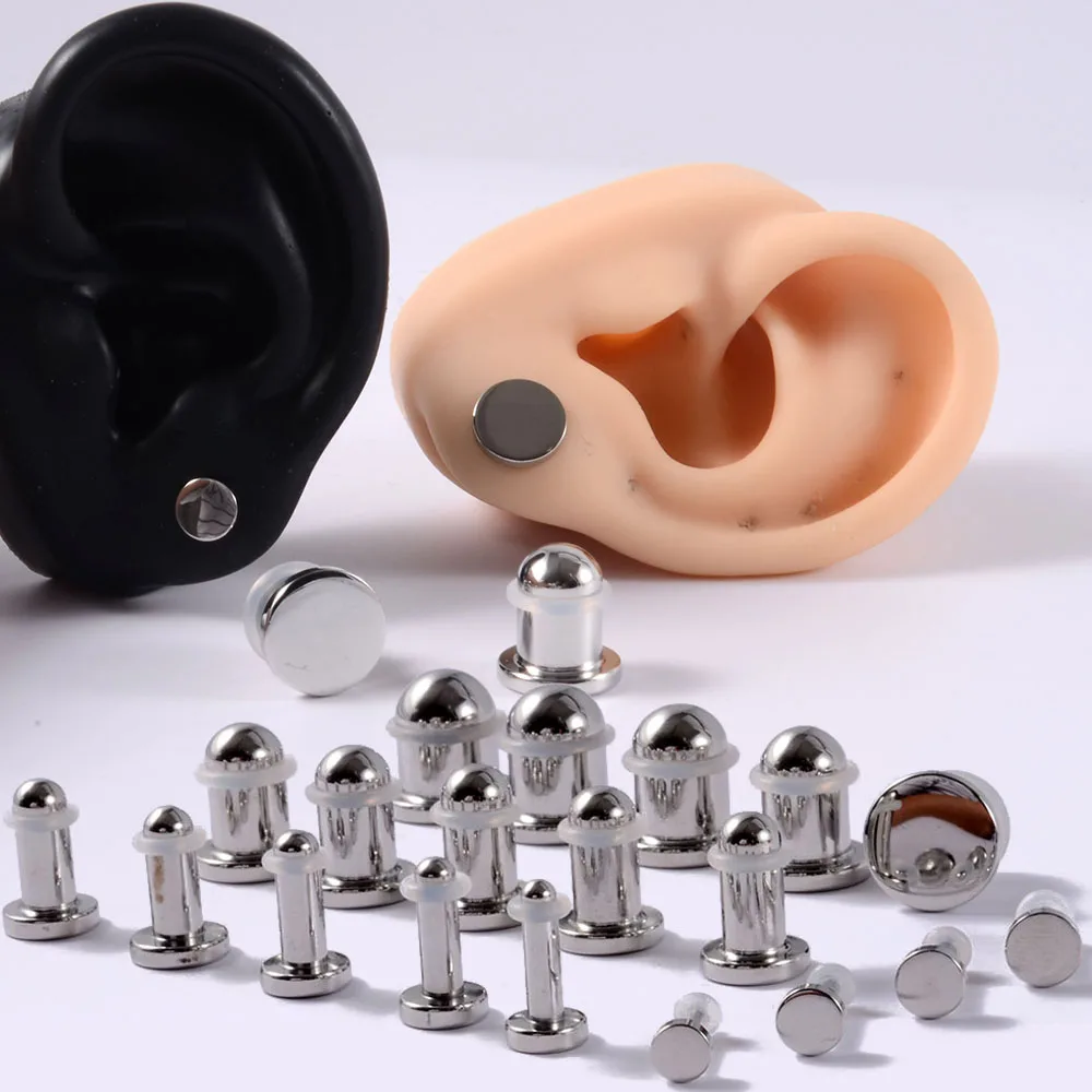 1/19 Stück 316L Chirurgenstahl Spiegel Gesicht Ohrstöpsel Ohr Gauge mit O-Ring Stärkt Ohr Expander Tunnel Körper Piercing Jewelny – Detail 5