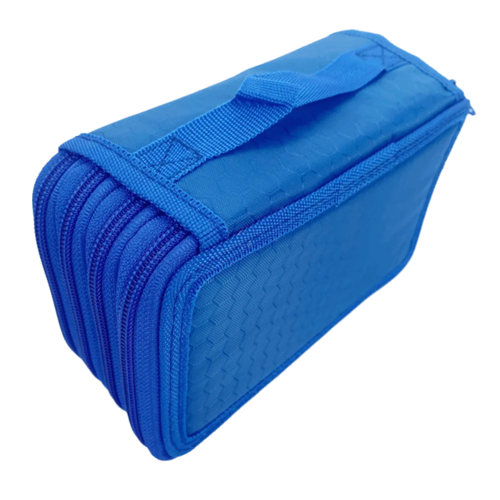 Astuccio multifunzione per matite colorate a 4 strati Borsa per cancelleria scolastica di grande capacità con 72 fori Astuccio per penne quadrato in tinta unita