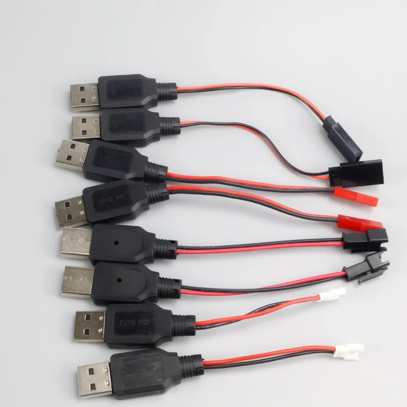 RC USB 充電 3.7V リチウム電池充電器ケーブル USB から JST /SM / フタバプラグ 3Rc ドローン クアッドコプター用