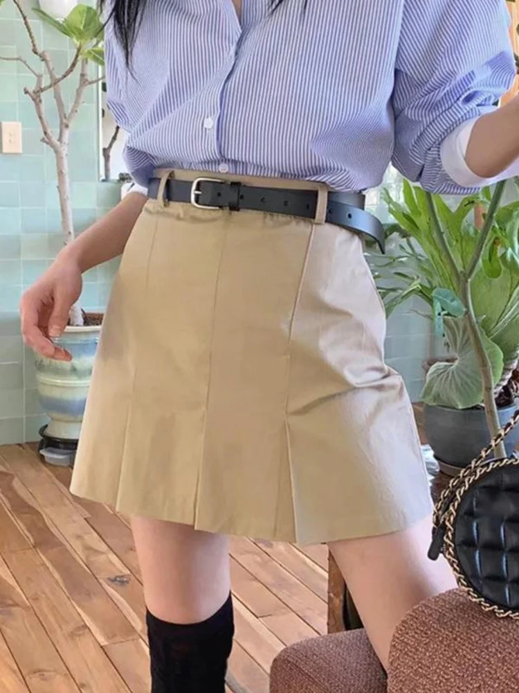 New TVVOVVIN Fashion Korea Elegant Sexy Preppy Style Fashion Pleated Short Skirt Women Sweet Women Skirts 2022 Auutmn T1AY