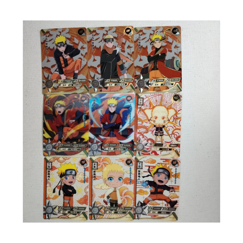 Naruto SSR UR CP Uchiha Sasuke Haruno Sakura Hatake Kakashi Namikaze Minato Holographic Glitter Texture Foil Collectible Card view 6