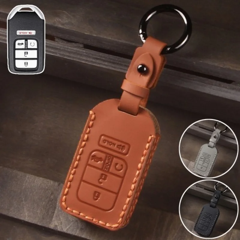 

A+ Genuine Leather Car Key Fob Case Cover Bag For Honda Civic Accord Pilot Fit CR-V