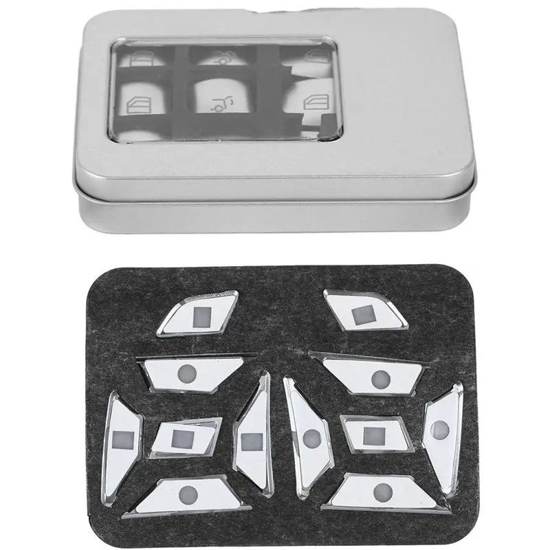 

14Pcs Car Window Glass Lift Button Sticker & 12Pcs Steering Wheel Button Switch Trim Cover Sticker for Mercedes Benz