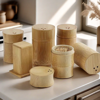 Natural Bamboo Toothpick Box Restaurant Creative Toothpick Jar Chinese Toothpick Holder Disposable Toothpicks