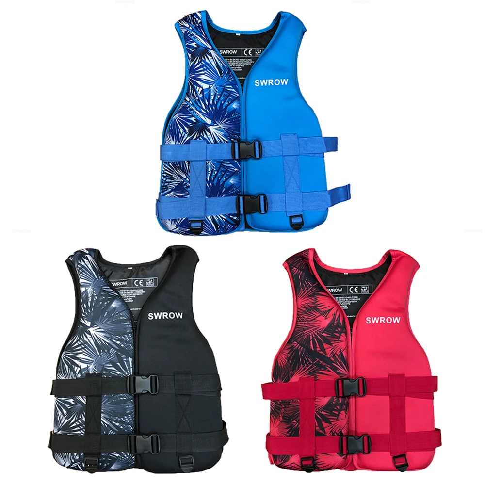 Giubbotto di salvataggio di sicurezza per adulti e bambini, stampa squisita, neoprene, sport acquatici, kayak, canottaggio, surf, rafting