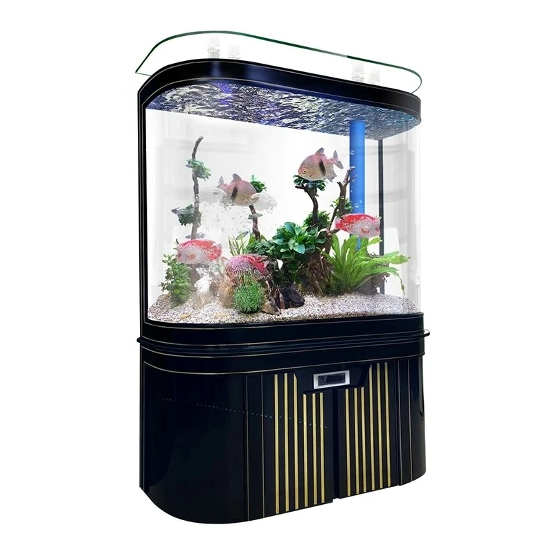 

Household fish tank, living room, medium and large water-free circular floor-to-ceiling office ecological aquarium