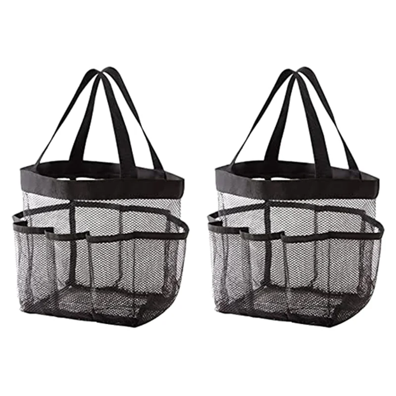 

2 шт. сетчатая подставка для душа, портативная сумка для душа, подходящая для общежития университета, ванной комнаты, тренажерного зала и путешествий, черный-AA26