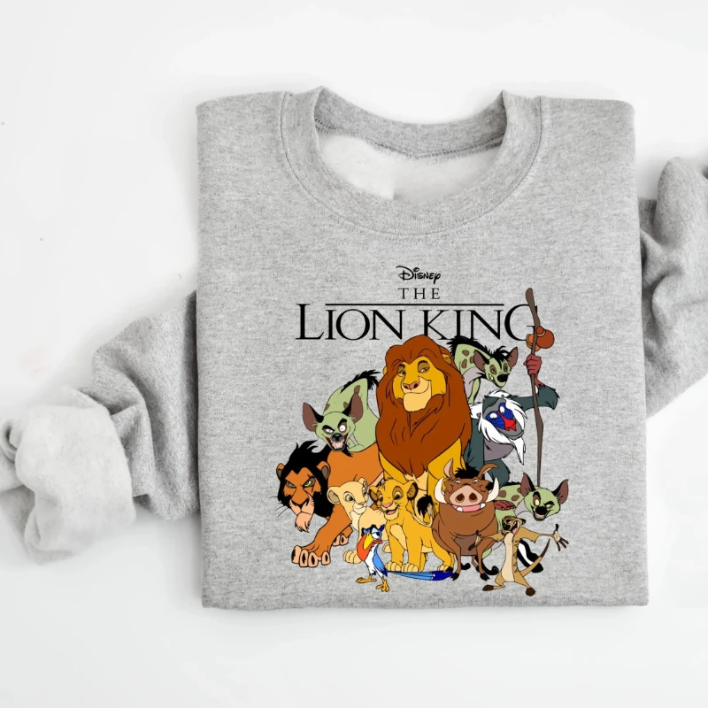 Couple Disney The Lion King Sweatshirt Women's Men Cotton Hoodie Pullover Casual Tops Autumn Winter Fleece Oversize Unisex Coats