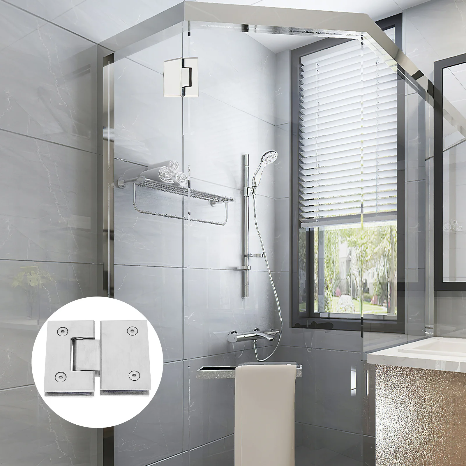 

Stainless Steel Shower Door Hinge Heavy Duty Glass Door Hinges For Bathroom Stall Hardware Smooth Quiet Reliable Long