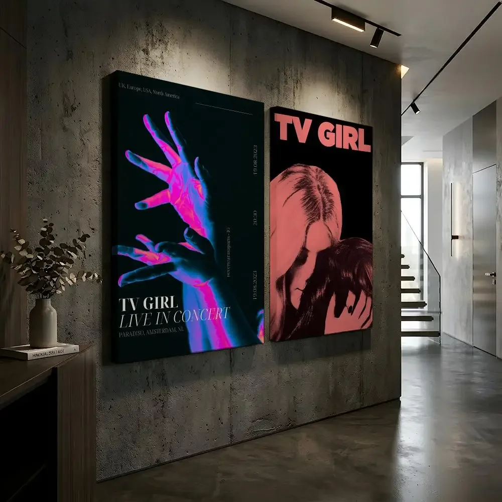 TV Girl Who Really CaresFrench Exit Lovers Rock Framed Painting Canvas Wall Art Inner Frame Waterproof Home Decor Living Room