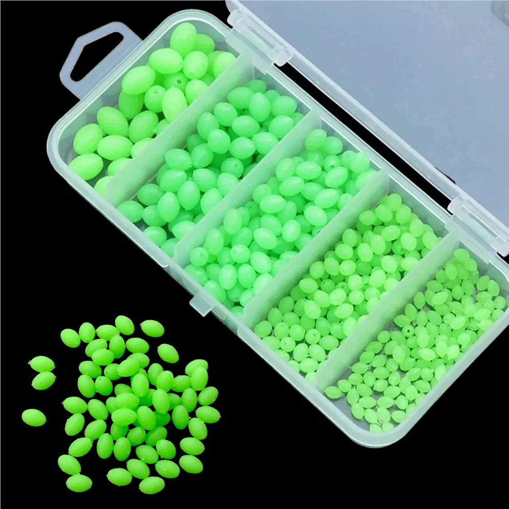 375Pcs/Set Night Luminous Fishing Hard Beads Soft Worms Glow Sea Fishing Lure Bait Floating Float Fishing Tackles Accessories