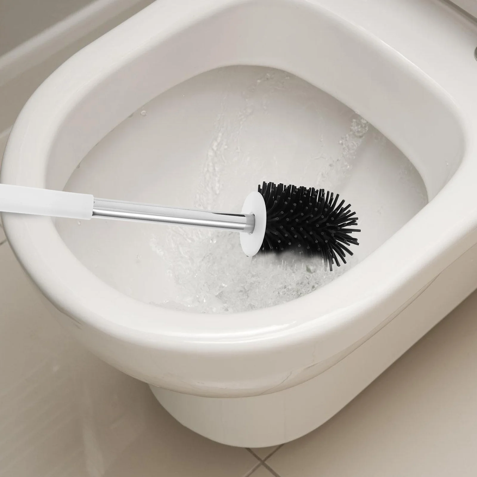 

1Set Toilet Brush Bathroom Toilet Brush Holder Kit Wall Mounted Floor Scrub Tool Long Handle Ergonomic Grip Home