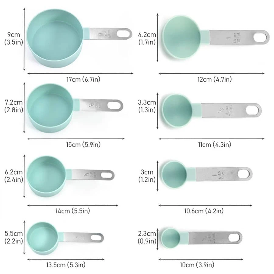 Plastic Measuring Spoon Set with Stainless Steel Handles 6