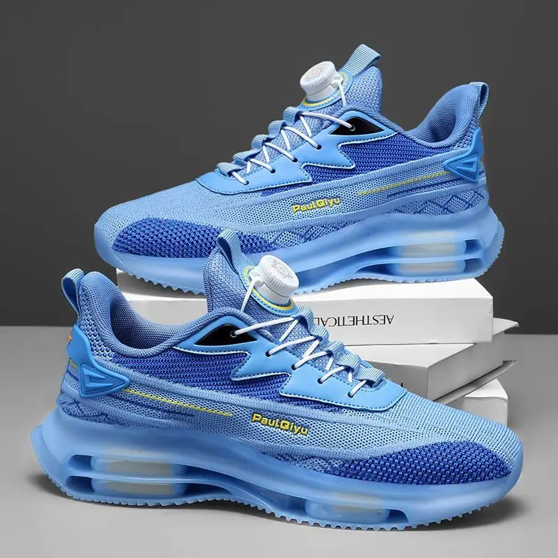 

Мужские туфли из тонкой сетки с вращающимися пуговицами, спортивная и повседневная обувь без шнурков, дышащие кроссовки