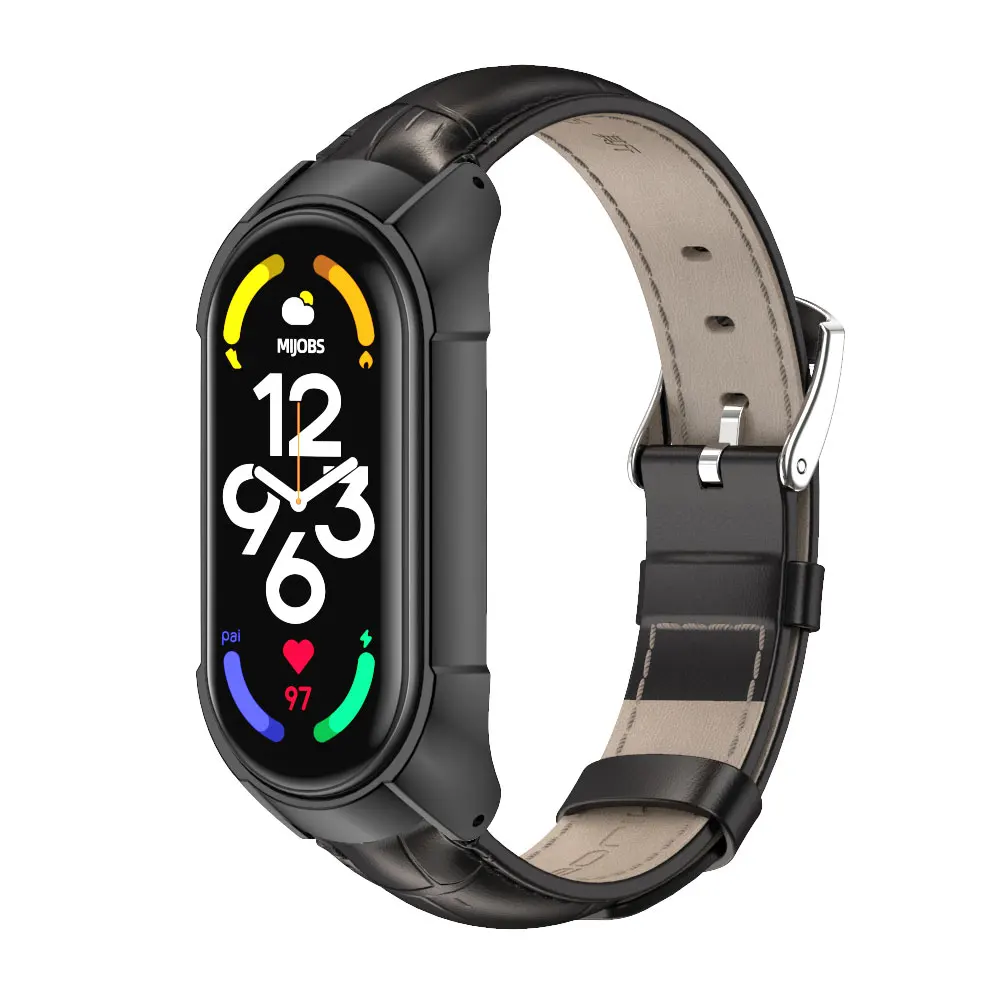 حزام الفرقة ل Mi الفرقة 7 الأساور الجلدية سوار ل شاومي Mi الفرقة 7 حزام Correa ساعة ذكية استبدال الملحقات