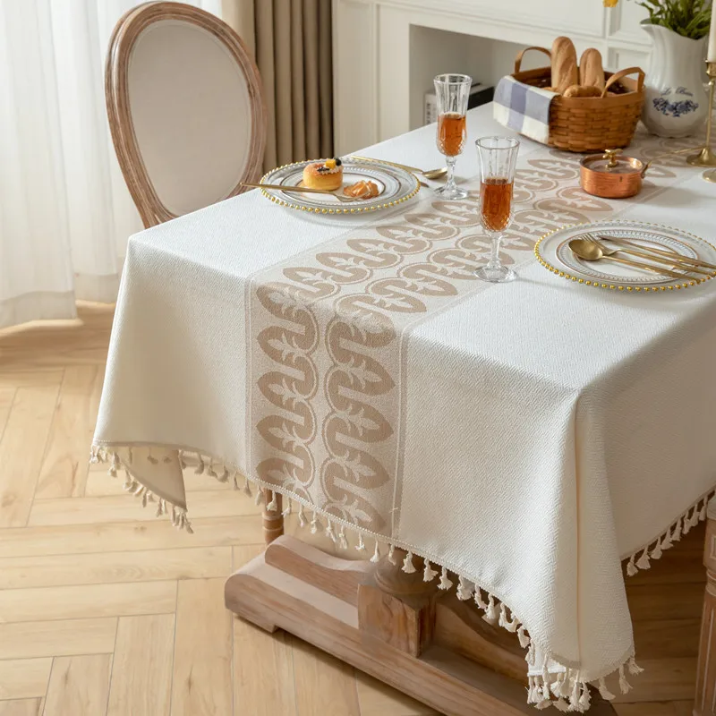 

Cotton Linen Tablecloth for Dining Table, Farmhouse Embroidery Floral Table Cloth Rectangle Tables Cover for Christmas Kitchen