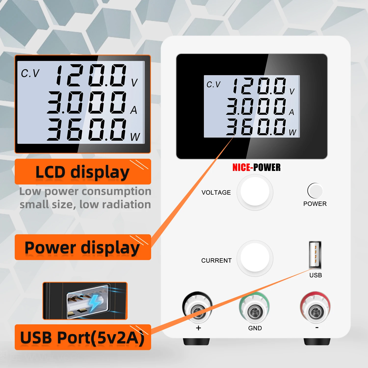 Imagem -02 - Laboratório dc Power Supply Variável 30v 10a 12v 3a 60v 5a Usb Led Display Lcd Reparação do Telefone Móvel Ferramentas Diy Ajustável