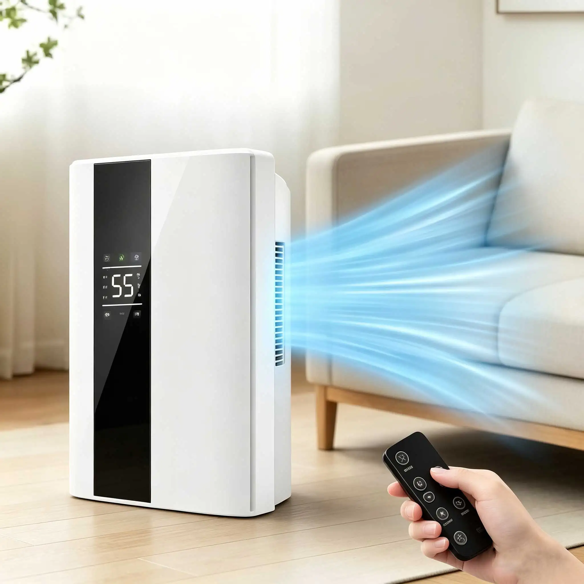 Deshumidificador Inteligente con Control Remoto de 2200 ml, 220 V, Purificador de Aire, Control de Humedad, Descongelación, Máquina de Absorción de Humedad para el Hogar